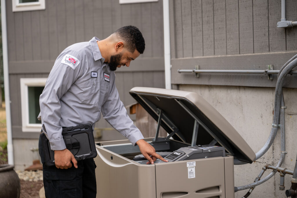 Generator maintenance being performed by South West technician.